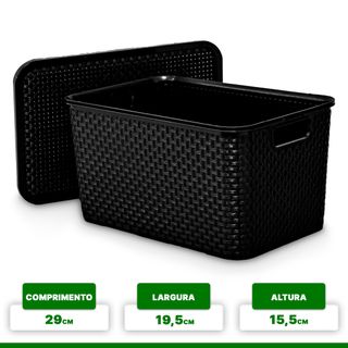 Kit 6 Organizador Rattan Com Tampa 07lts