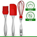 Kit Confeiteiro Com 3 Peças Pincel Espátula Batedor De Ovos
