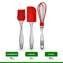 Kit Confeiteiro Com 3 Peças Pincel Espátula Batedor De Ovos