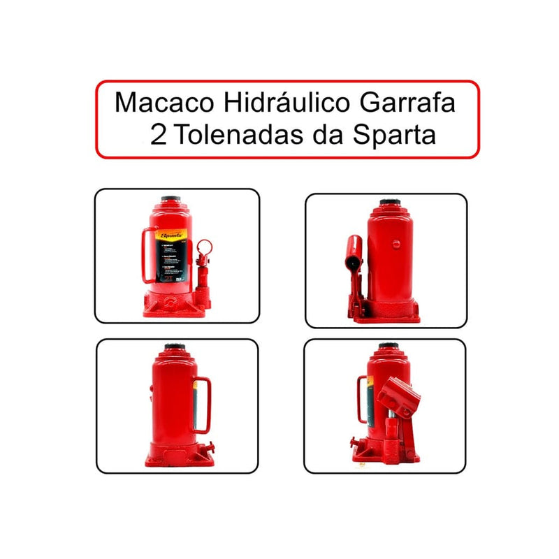 Kit Macaco Garrafa + Jogo de 46 Ferramentas Estepe