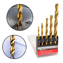 Jogo 5 Peças Brocas Aço Rápido Metal 3 à 8mm Titânio