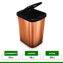 Lixeira Cesto Tampa Click 9 Litros Metalizado Cozinha Banheiro Destak Ferramentas