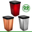 Lixeira Cesto Tampa Click 9 Litros Metalizado Cozinha Banheiro Destak Ferramentas