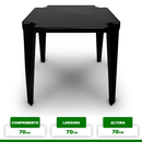 MESA MONOBLOCO QUADRADA PRETA Destak Ferramentas