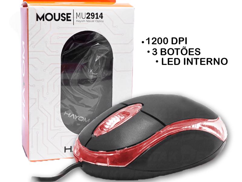 Mouse Office Básico Computador Notebook Óptico Led Interno 1200dpi