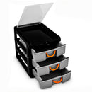 Organizador Gaveteiro 7080 Com 3 Gavetas Modulavel Multiuso Preto
