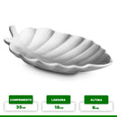 FOLHA DECORATIVA 21,5CM PORCELANA BRANCA Destak Ferramentas