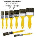 Pincel Trincha Cerdas Gris Para Pintura Com Cabo amarelo 1/2" à 4" Compel