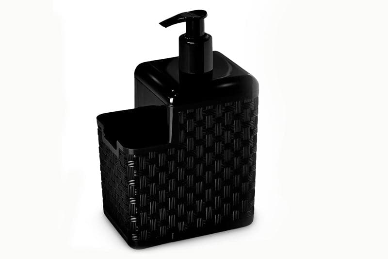 PORTA DETERGENTE E ESPONJA RATTAN PRETO Destak Ferramentas
