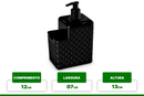 PORTA DETERGENTE E ESPONJA RATTAN PRETO Destak Ferramentas