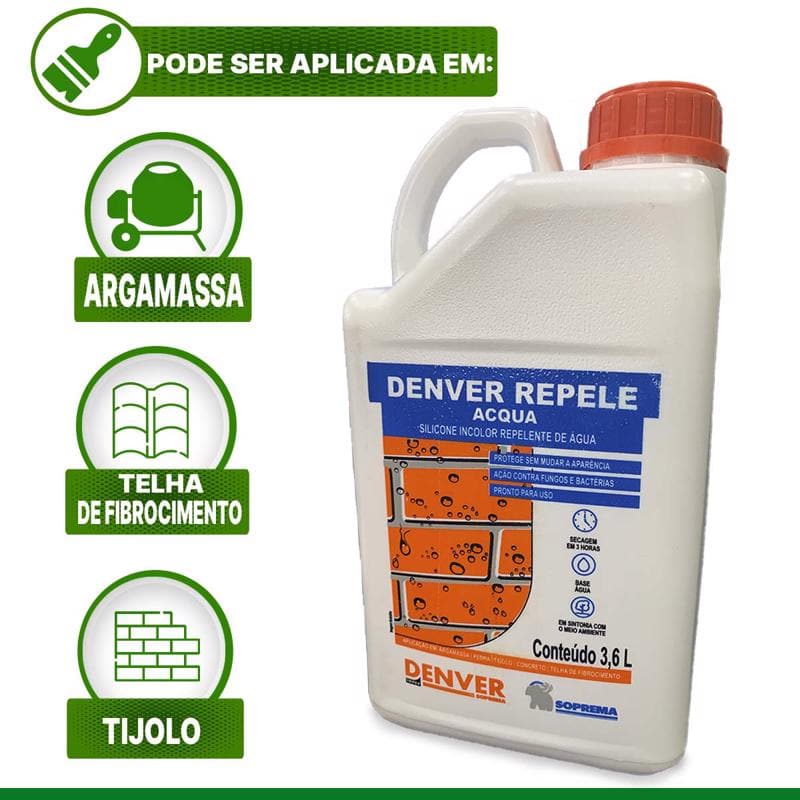 SILICONE INCOLOR 3,6LT REPELENTE DE AGUA DENVER Destak Ferramentas