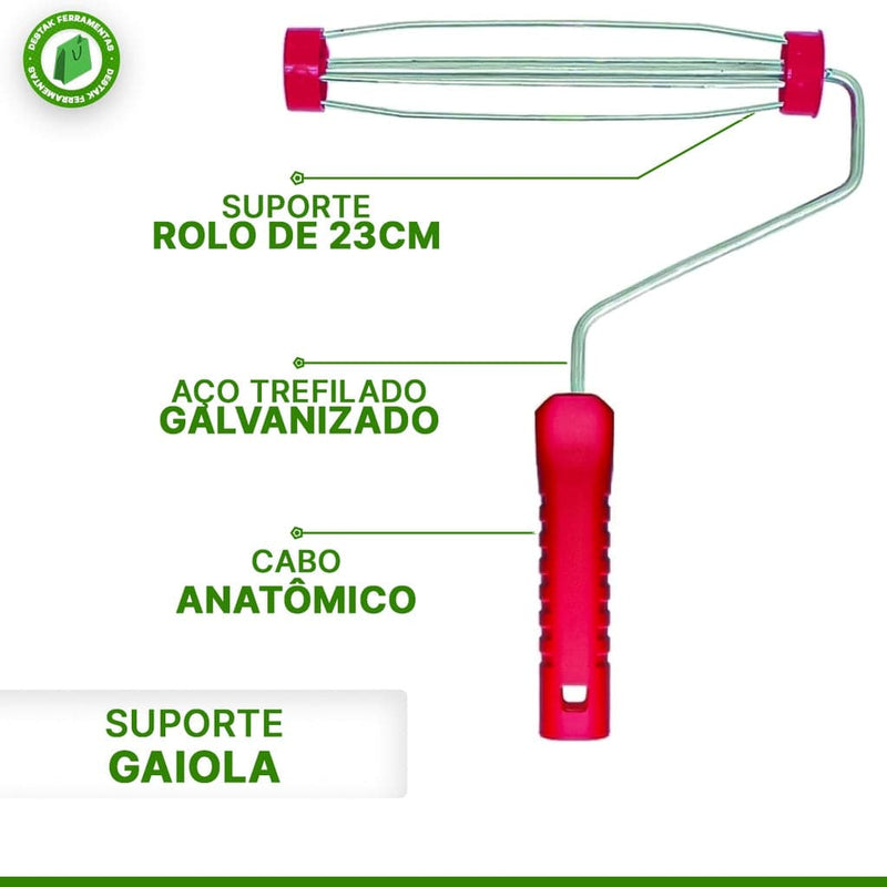 Suporte Garfo De Pressão Para Rolo De Tinta Cabo Plástico 23cm