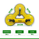 Ventosa Plástica Tripla Para Porcelanato Vidros Espelhos Metais Cerâmica Pisos Capacidade 120kg