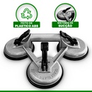 Ventosa Tripla 150kg Em Liga De Alumínio Vidros Mármores Pisos