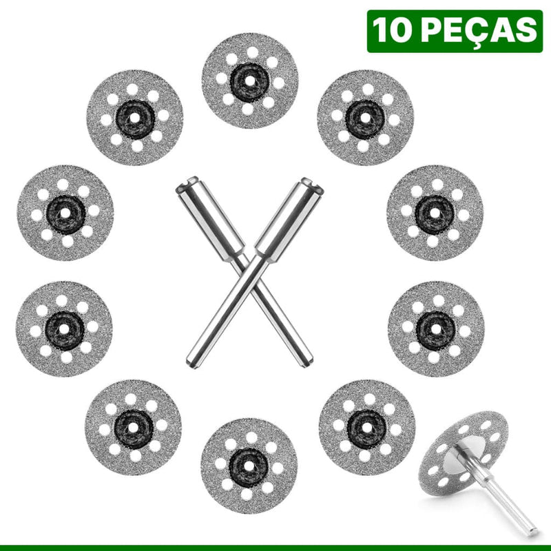 ACESSORIO MICRO RETIFICA COM 10 PECAS 22MM DIAMANTADO TITANIUM Destak Ferramentas