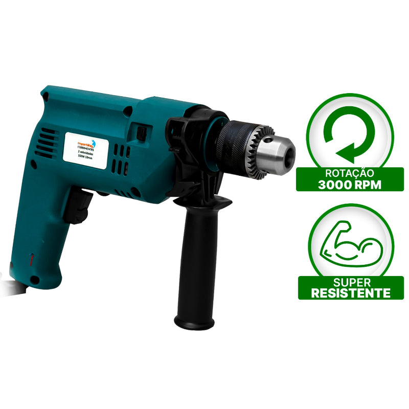 Kit Furadeira Impacto 550w 220v + 200 Peças