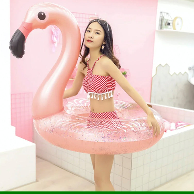 Boia Circular Inflável Unicórnio Flamingo 90Cm para Piscina Praia - Snel