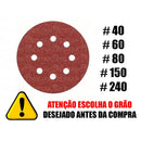 DISCO DE LIXA VELCRO VERM. 125MM - FERTAK Destak Ferramentas