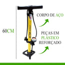 Bomba Bicicleta Profissional Manual Com Manômetro