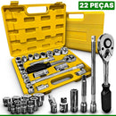 JOGO SOQUETE SEXTAVADO 22 PEÇAS TITANIUM Destak Ferramentas