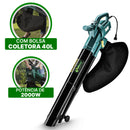 Soprador Aspirador De Folhas Elétrico Compacto Potente 2000W 40 Litros