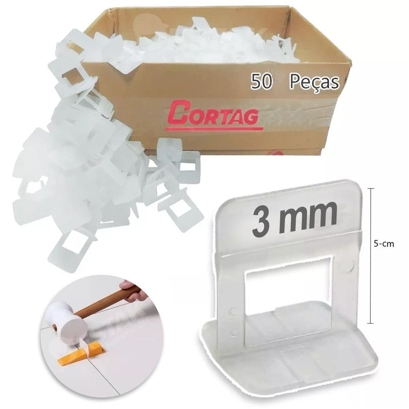 ESPAÇADOR NIVELADOR 3.0MM NATURAL (50 PEÇAS) - CORTAG