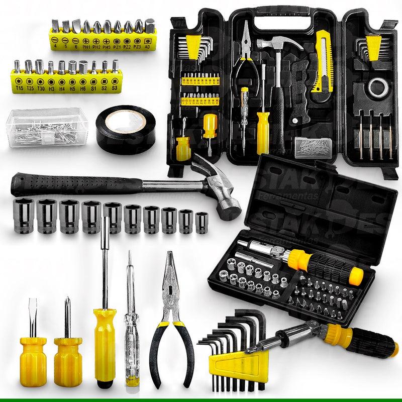 Kit 200 Peças Ferramentas Com Maleta + 40 Peças