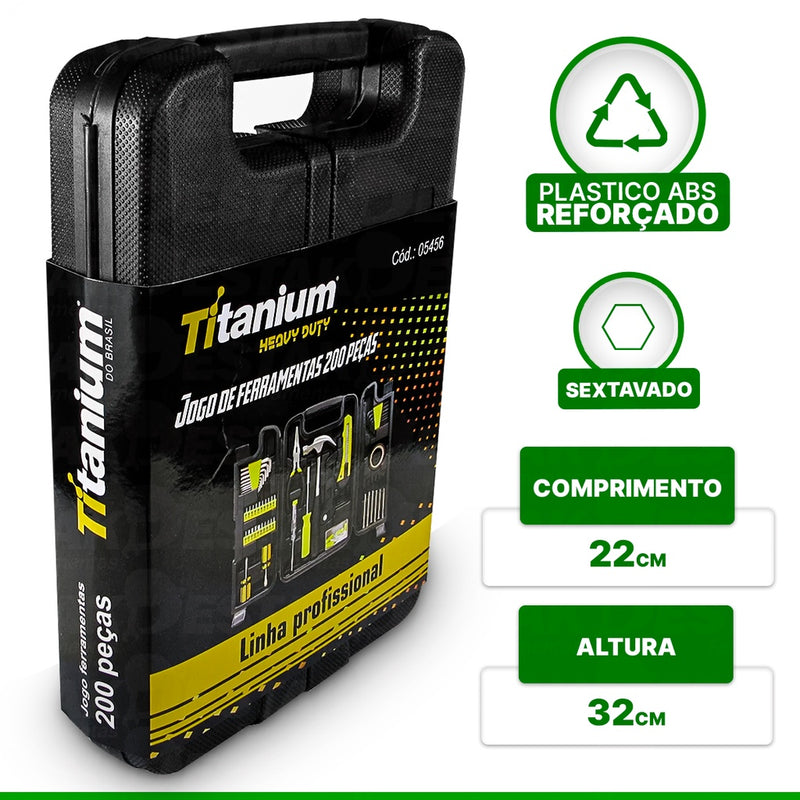 Kit 200 Peças Ferramentas Com Maleta + 40 Peças