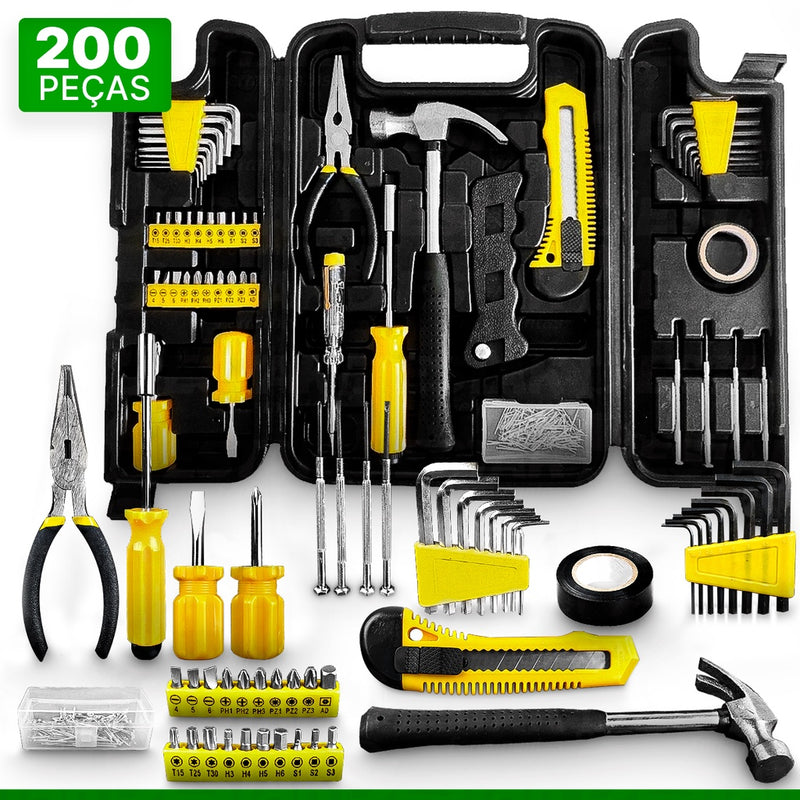 Kit 200 Peças Ferramentas Com Maleta + 40 Peças
