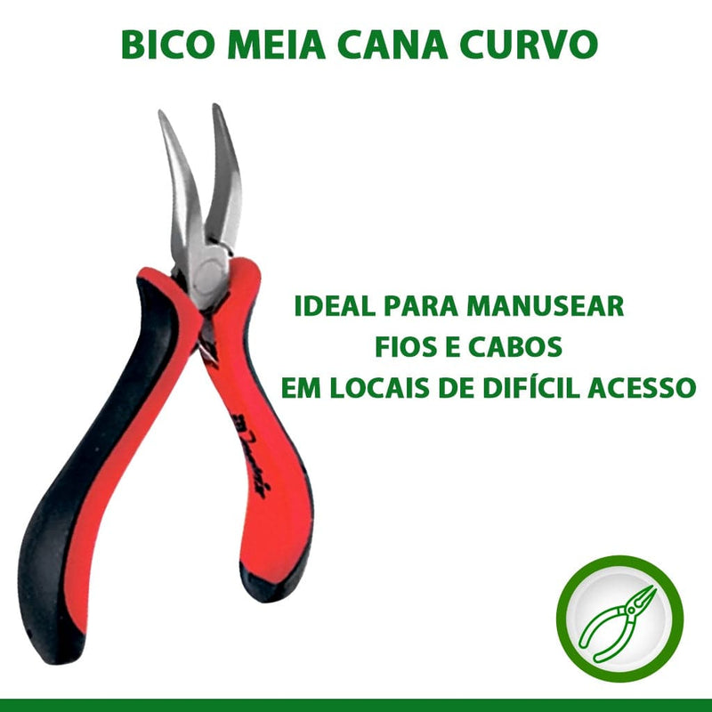 MINI ALICATE BICO MEIA CANA RETO 5" 130MM NIQUELADO MTX