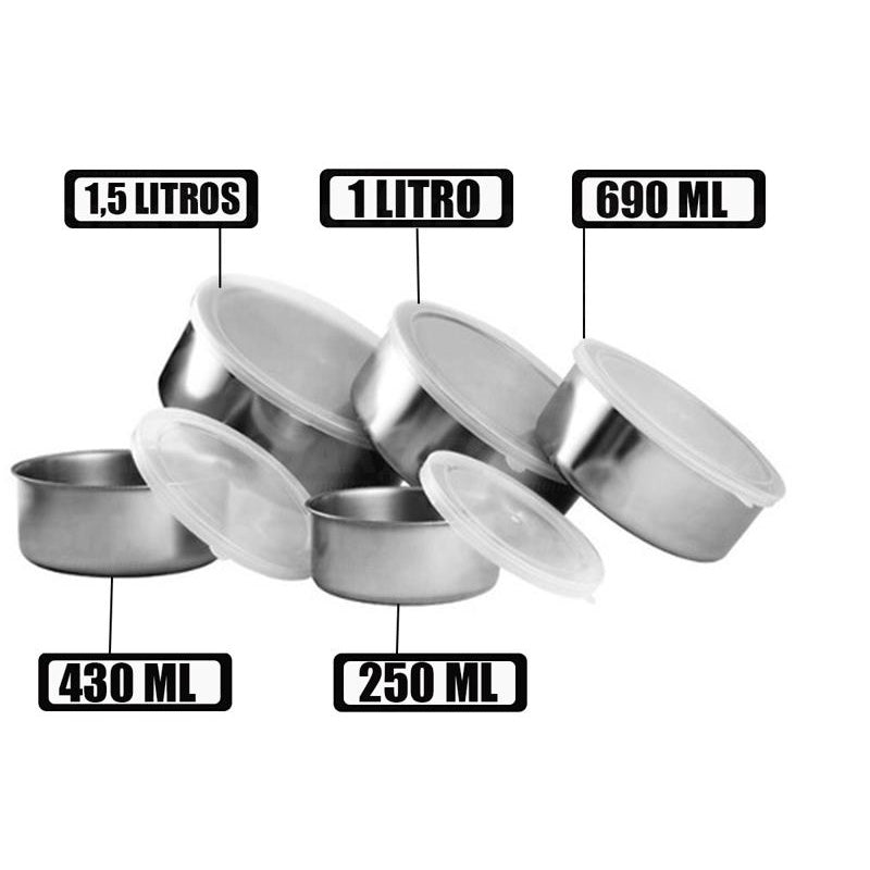 Jogo De Potes Aço Inox 5 Peças Western