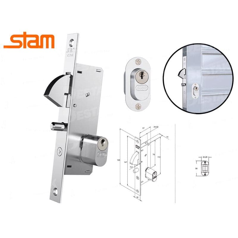 Fechadura Stam 940 P/ Porta De Correr Inox Gorje