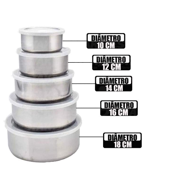 Jogo De Potes Aço Inox 5 Peças Western