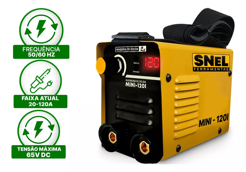 Kit Máquina Inversora de Solda Snel Com Esquadros Magnético 12 kg e Máscara de Proteção Galzer