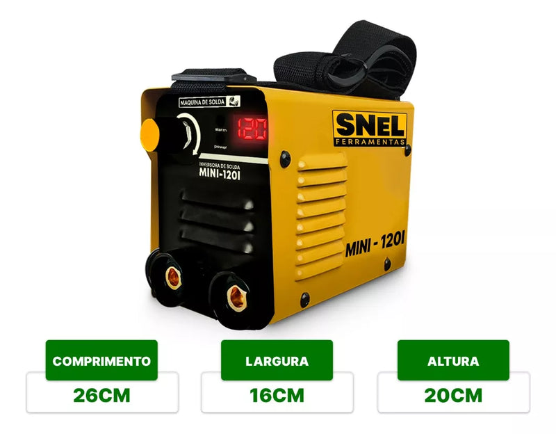 Kit Máquina Inversora de Solda Snel Com Esquadros Magnético 12 kg e Máscara de Proteção Galzer