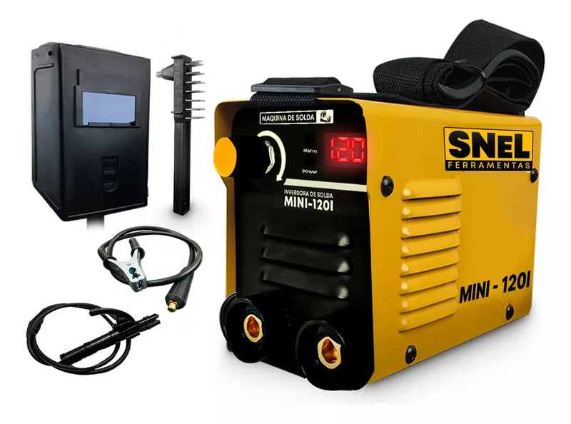Kit Máquina Inversora de Solda Snel Com Esquadros Magnético 12 kg e Máscara de Proteção Galzer