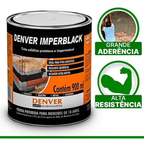 TINTA ASFÁLTICA IMPERBLACK 900ML DENVER Destak Ferramentas