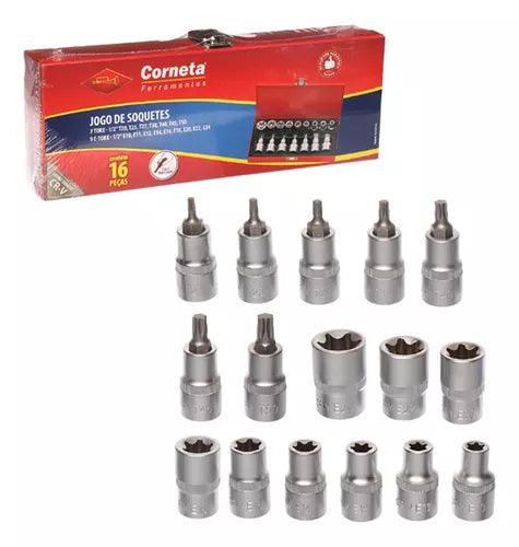 Soquete E-Torx Jg 16 Peças