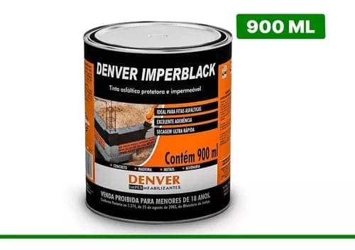 TINTA ASFÁLTICA IMPERBLACK 900ML DENVER Destak Ferramentas