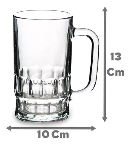 Caneca de Chopp de Vidro 360ml Resistente Para Bar Eventos Restaurante