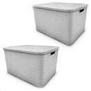 Kit 2 Caixa Organizadora Rattan 7 Litros Com Tampa Arqplast