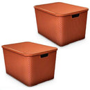 Kit 2 Caixa Organizadora Rattan 7 Litros Com Tampa Arqplast