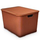 Kit 5 Organizador Rattan Com Tampa 7L