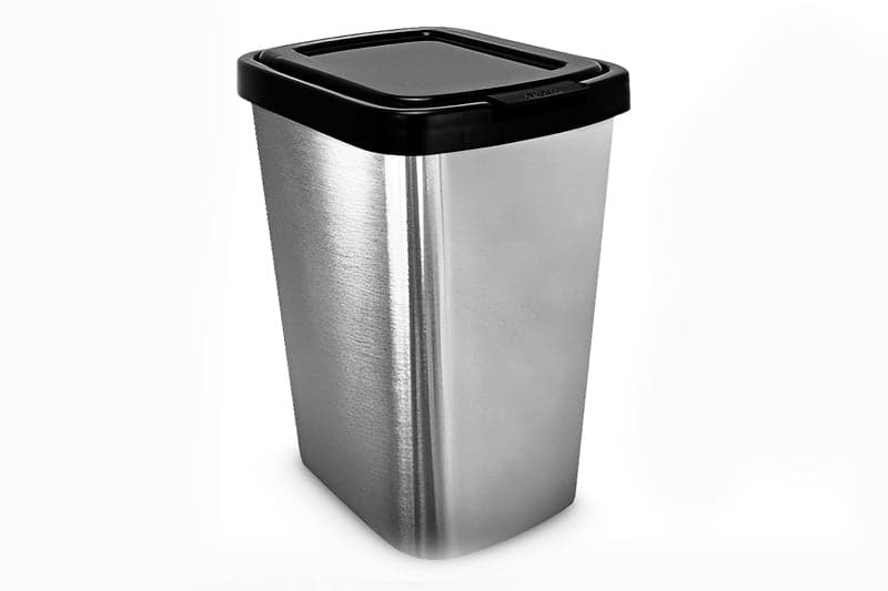 Lixeira Cesto Tampa Click 9 Litros Metalizado Cozinha Banheiro Destak Ferramentas