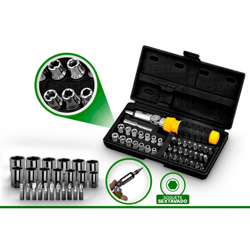 Kit 200 Peças Ferramentas Com Maleta + 40 Peças