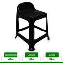 Banqueta Preta Com Encosto