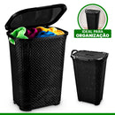 Cesto Rattan Com Tampa Basculada