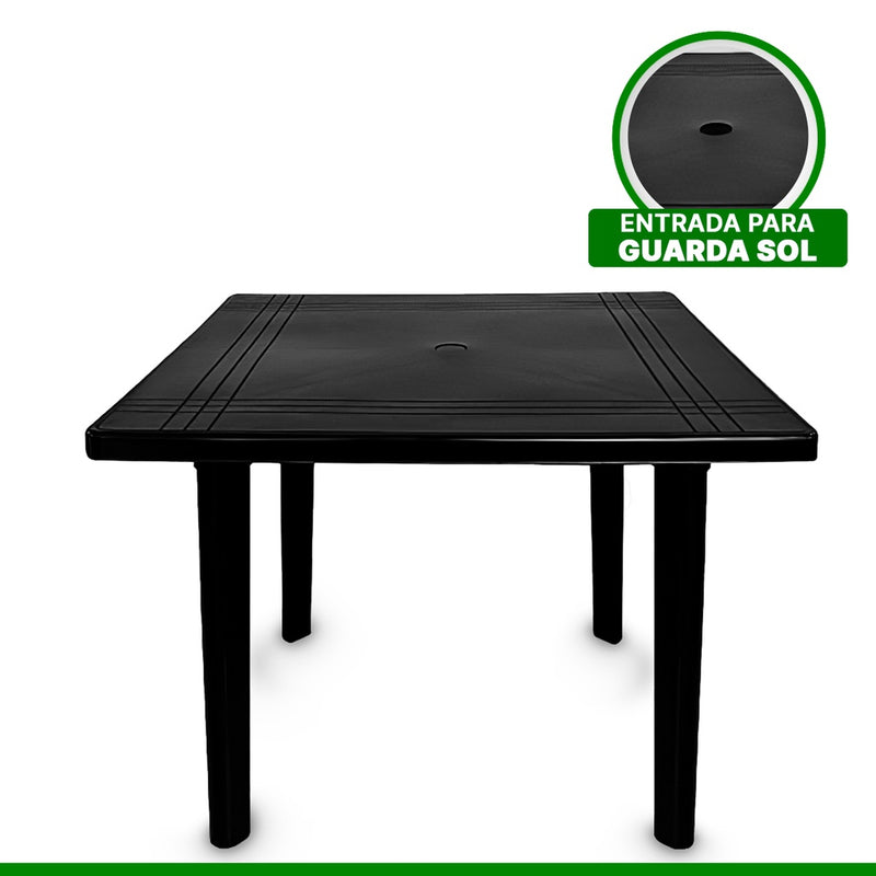 Mesa Quadrada Preta Desmontável
