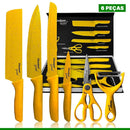 JOGO DE FACAS 6 PEÇAS AMARELO PREMIUM Destak Ferramentas