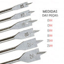 JOGO COM 6 BROCAS CHATAS P/ MADEIRA TITANIUM Destak Ferramentas